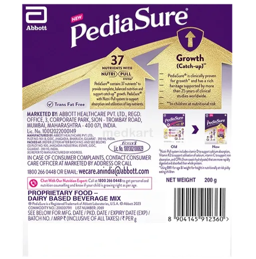 pediasure vanilla refil powder 200 gm